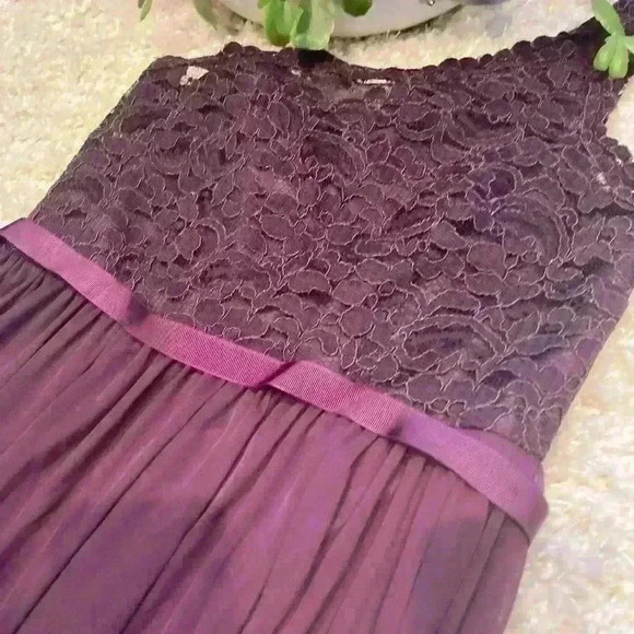 Purple David’s bridal bridesmaids dress - Picture 2 of 4